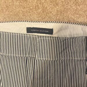 Tommy Hilfiger Navy and White Striped Pants